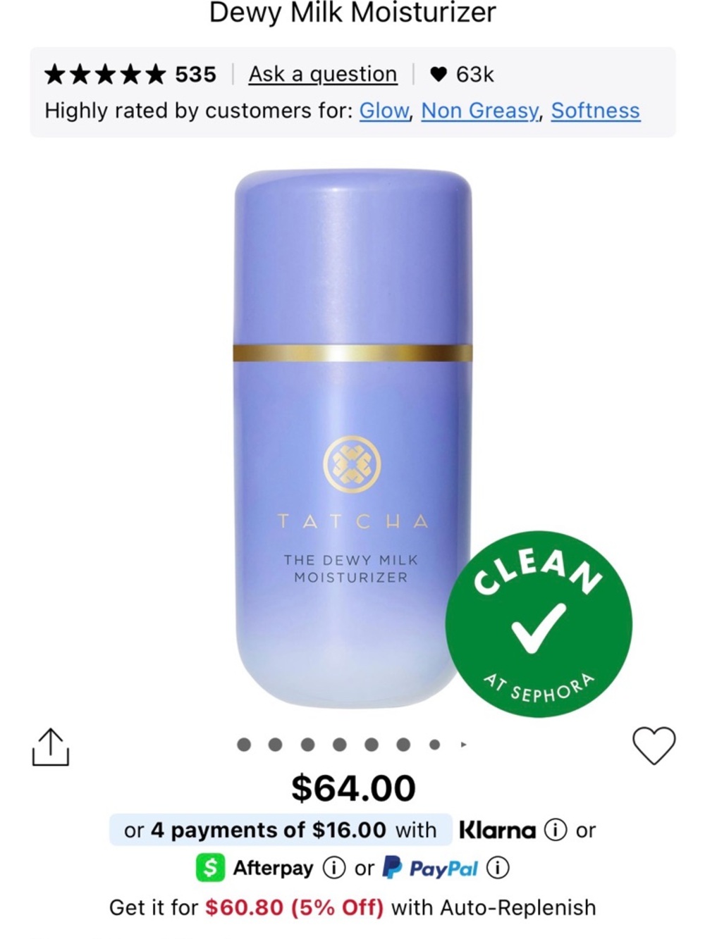 Tatcha Dewy Milk Moisturizer —
